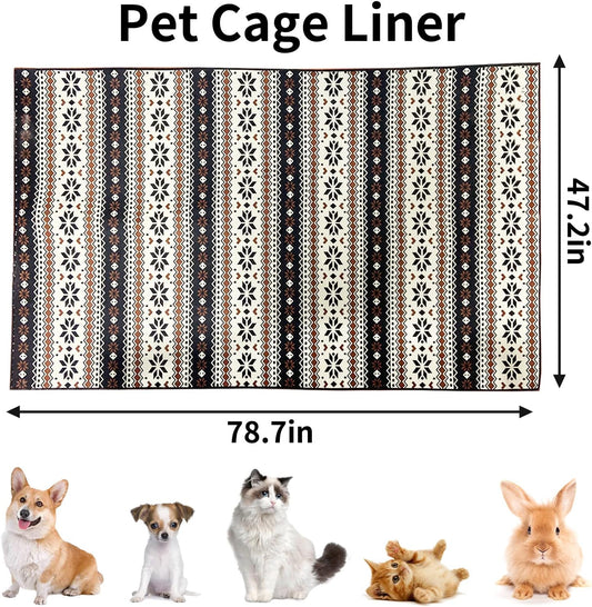 Large Rabbit Floor Mats for Indoor Rabbit Cage Liners Washable 78.7"X47.2" Reusable Bunny Rugs for Playpen Pad Soft Animal Cage Flooring Anti Slip Pet Carpet for Ferret Guinea Pig Bedding