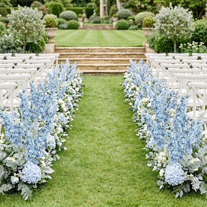 24Pcs White Delphinium Artificial Flowers Bulk 33.5" Long Stem Silk Delphinium for Tall Vase Look Real Wedding Event Larkspur Flowers for Table Centerpieces Home Garden Outdoor Decor