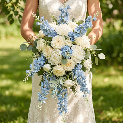 24Pcs White Delphinium Artificial Flowers Bulk 33.5" Long Stem Silk Delphinium for Tall Vase Look Real Wedding Event Larkspur Flowers for Table Centerpieces Home Garden Outdoor Decor
