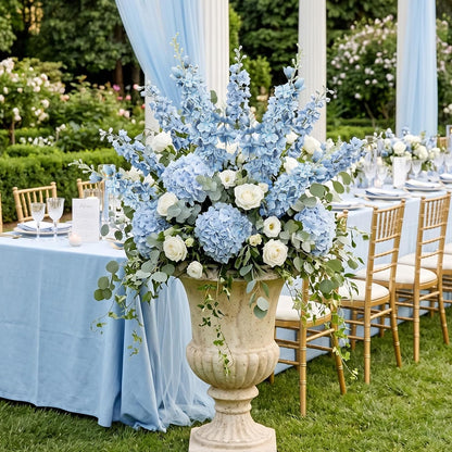 24Pcs White Delphinium Artificial Flowers Bulk 33.5" Long Stem Silk Delphinium for Tall Vase Look Real Wedding Event Larkspur Flowers for Table Centerpieces Home Garden Outdoor Decor