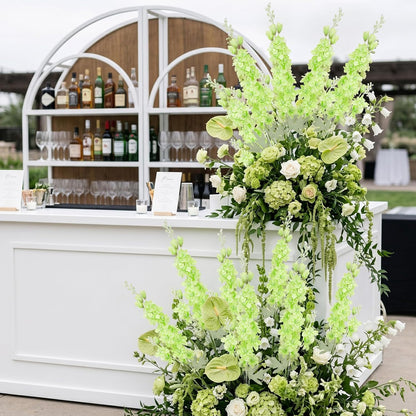 24Pcs White Delphinium Artificial Flowers Bulk 33.5" Long Stem Silk Delphinium for Tall Vase Look Real Wedding Event Larkspur Flowers for Table Centerpieces Home Garden Outdoor Decor