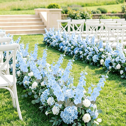 24Pcs White Delphinium Artificial Flowers Bulk 33.5" Long Stem Silk Delphinium for Tall Vase Look Real Wedding Event Larkspur Flowers for Table Centerpieces Home Garden Outdoor Decor