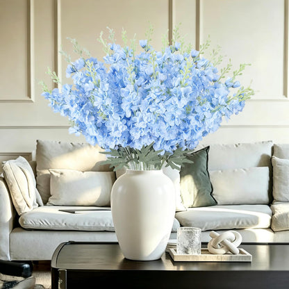 24Pcs White Delphinium Artificial Flowers Bulk 33.5" Long Stem Silk Delphinium for Tall Vase Look Real Wedding Event Larkspur Flowers for Table Centerpieces Home Garden Outdoor Decor