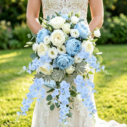 24Pcs White Delphinium Artificial Flowers Bulk 33.5" Long Stem Silk Delphinium for Tall Vase Look Real Wedding Event Larkspur Flowers for Table Centerpieces Home Garden Outdoor Decor