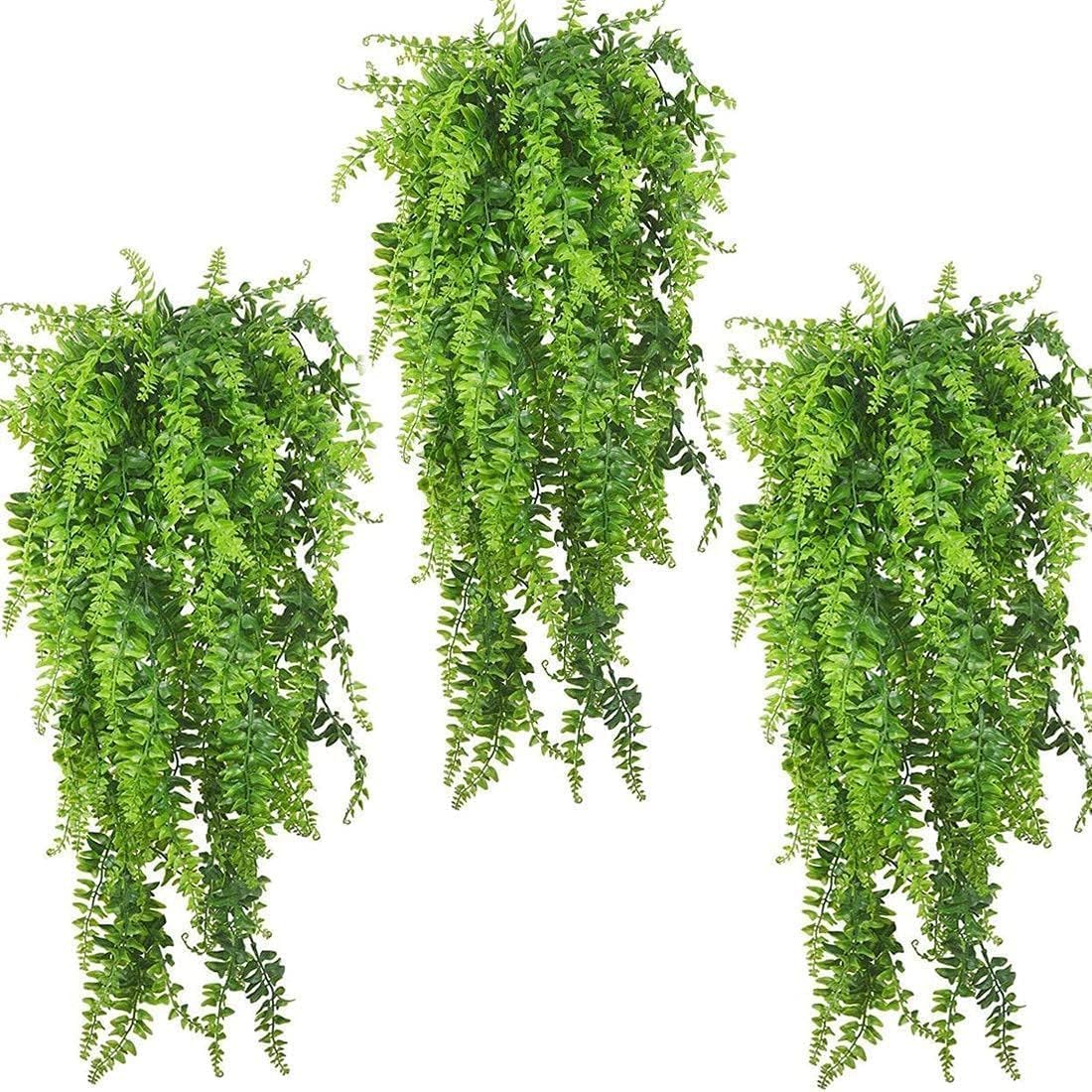 Reptile Plants Hanging Fake Vines Boston Climbing Terrarium Plant with Suction Cup for Bearded Dragons Lizards Geckos Snake Pets Hermit Crab and Tank Habitat Decorations (3 Pack)