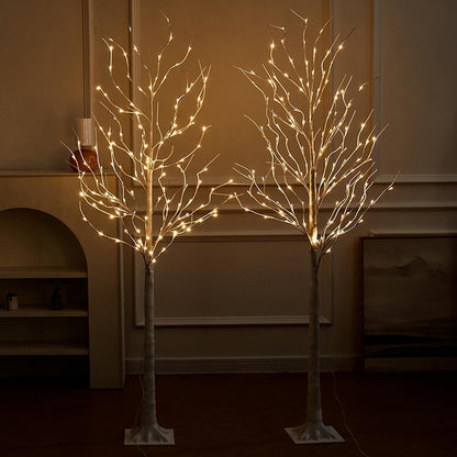 Lighted Birch Tree, 2 Pack 6 Feet 144 Warm White Lights, Prelit White Artificial Christmas Trees for Indoor Outdoor Decor Garden Wedding Party Bedroom Decoration