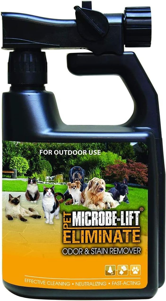 Outdoor Pet Odor Eliminator For Strong Odor On Turf, Patios, Deck, and Lawns - Keeps Pets From Going in Same Spot, 32oz