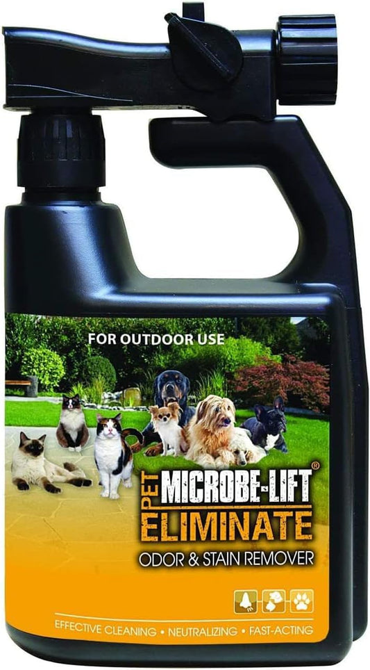 Outdoor Pet Odor Eliminator For Strong Odor On Turf, Patios, Deck, and Lawns - Keeps Pets From Going in Same Spot, 32oz