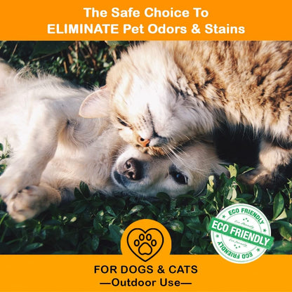 Outdoor Pet Odor Eliminator For Strong Odor On Turf, Patios, Deck, and Lawns - Keeps Pets From Going in Same Spot, 32oz