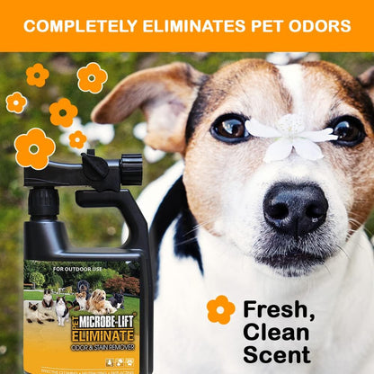 Outdoor Pet Odor Eliminator For Strong Odor On Turf, Patios, Deck, and Lawns - Keeps Pets From Going in Same Spot, 32oz