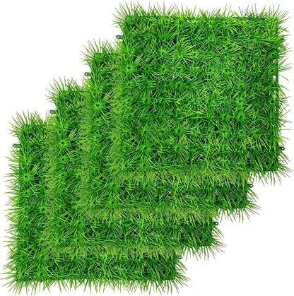 Aquarium Decor Artificial Plastic Lawn Grass ,4PCS 9 inches Fish Tank Decorations , Easy Install Green Plants for Aquariums,Breeding Grass and Hermit Crab Climbing Habitats with 16 Suction Cups