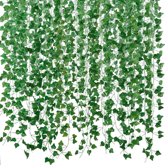 Fake Vines for Room Decor(24Pack168Ft) Aesthetic Artificial Plant Ivy Leaves Hanging Greenery Garlands for Home Bedroom Wall Wedding Christmas Party Office patio Indoor, Outdoor Garden Décor