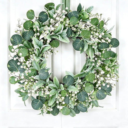 24" Summer Wreaths for Front Door Artificial Forsythia Yellow Flower Wreath | Front Door Wreath Floral Wreath for Home Indoor Wall Window Garden Porch Farmhouse Summer Fall Decor