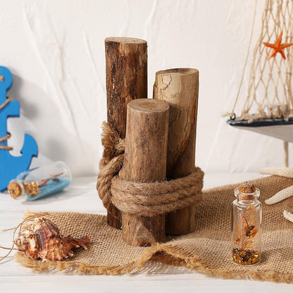 Brown 3 Pcs Driftwood Decor Rustic Table Sign Beach Driftwood Piling Farmhouse Coastal Nautical Centerpieces Tables Coastal Decor for Fish Tanks Summer Christmas Kitchen Dining Decoration