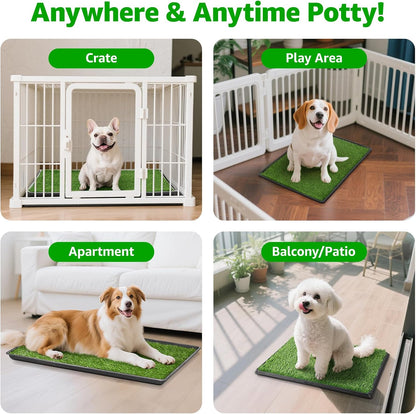 Grass Pad with Tray 20"x16", Dog Litter Box for Puppy Training