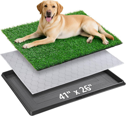 Grass Pad with Tray 20"x16", Dog Litter Box for Puppy Training