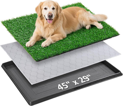 Grass Pad with Tray 20"x16", Dog Litter Box for Puppy Training