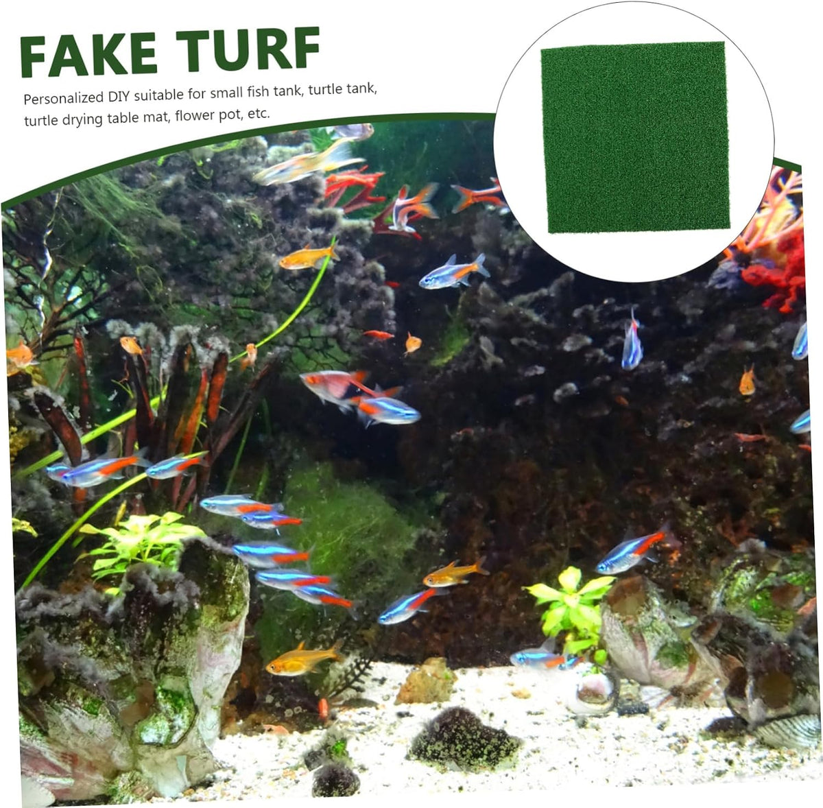 Turtle Basking Platform Turf with Climbing Design for Aquarium