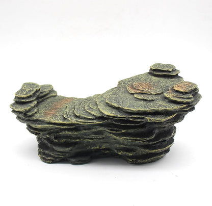 Turtle Basking Platform Shale Scape Step Ledge, Reptile Ladder Resting Terrace Aquarium Decor, Great for Reptiles, Amphibians, Frogs, Small Turtle