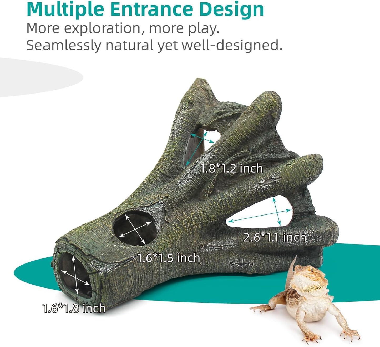 Turtle Basking Platform Shale Scape Step Ledge, Reptile Ladder Resting Terrace Aquarium Decor, Great for Reptiles, Amphibians, Frogs, Small Turtle