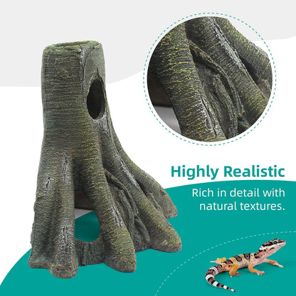 Turtle Basking Platform Shale Scape Step Ledge, Reptile Ladder Resting Terrace Aquarium Decor, Great for Reptiles, Amphibians, Frogs, Small Turtle