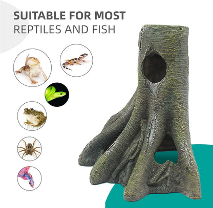 Turtle Basking Platform Shale Scape Step Ledge, Reptile Ladder Resting Terrace Aquarium Decor, Great for Reptiles, Amphibians, Frogs, Small Turtle