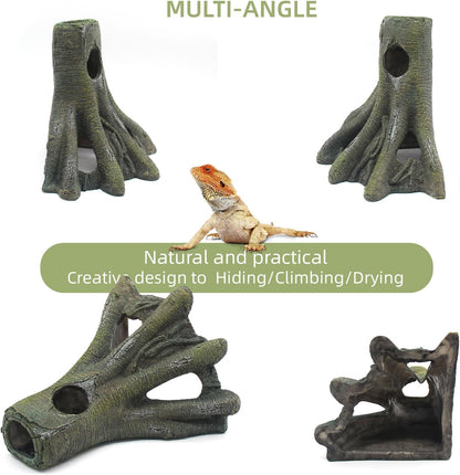 Turtle Basking Platform Shale Scape Step Ledge, Reptile Ladder Resting Terrace Aquarium Decor, Great for Reptiles, Amphibians, Frogs, Small Turtle