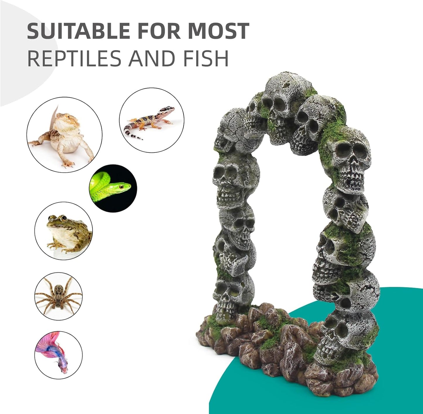 Turtle Basking Platform Shale Scape Step Ledge, Reptile Ladder Resting Terrace Aquarium Decor, Great for Reptiles, Amphibians, Frogs, Small Turtle