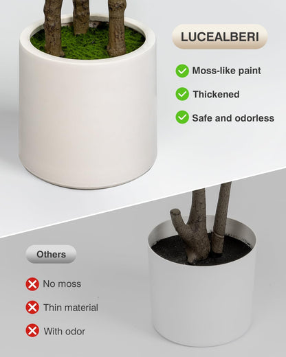Artificial Fiddle Leaf Fig Tree in Modern White Planter, 5ft