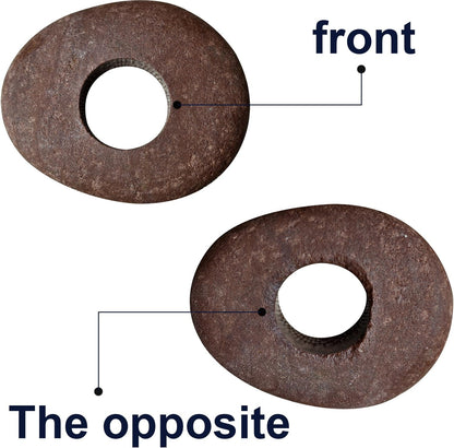 Natural River Stone Plant Weights for Aquarium, Handmade Pebble Anchors for Aquatic Plants, Fish Tank Decorations, Unique Shape & Size, Landscape Plant Weights (Small 0.8″ Hole 6pcs)