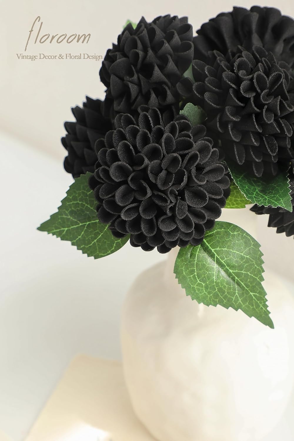 Artificial Dahlia Flowers 25pcs Real Looking Ivory Foam Fake Roses with Stems for DIY Wedding Bouquets White Bridal Shower Centerpieces Floral Arrangements Party Tables Home Decoration