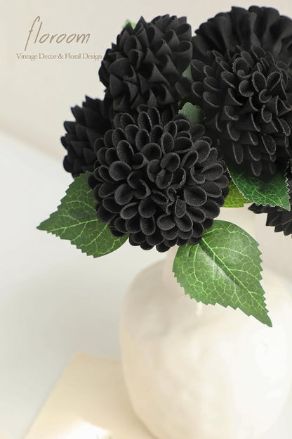 Artificial Dahlia Flowers 25pcs Real Looking Ivory Foam Fake Roses with Stems for DIY Wedding Bouquets White Bridal Shower Centerpieces Floral Arrangements Party Tables Home Decoration