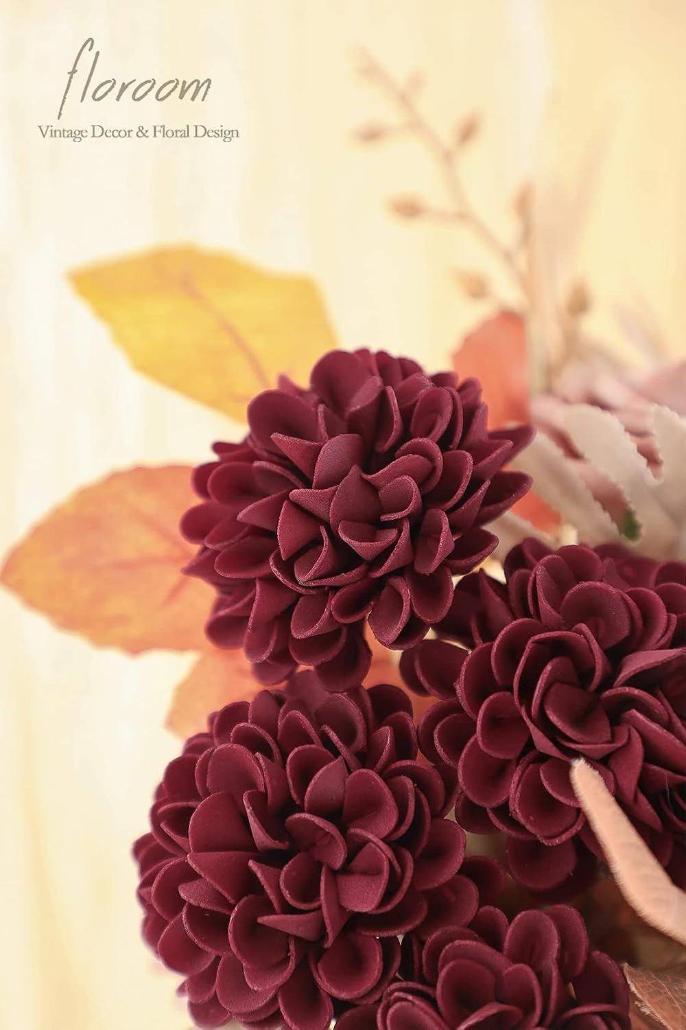 Artificial Dahlia Flowers 25pcs Real Looking Ivory Foam Fake Roses with Stems for DIY Wedding Bouquets White Bridal Shower Centerpieces Floral Arrangements Party Tables Home Decoration