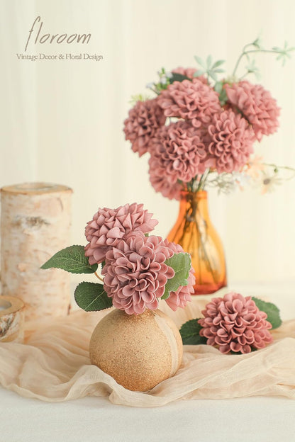 Artificial Dahlia Flowers 25pcs Real Looking Ivory Foam Fake Roses with Stems for DIY Wedding Bouquets White Bridal Shower Centerpieces Floral Arrangements Party Tables Home Decoration