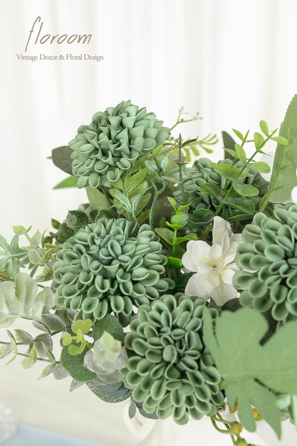 Artificial Dahlia Flowers 25pcs Real Looking Ivory Foam Fake Roses with Stems for DIY Wedding Bouquets White Bridal Shower Centerpieces Floral Arrangements Party Tables Home Decoration