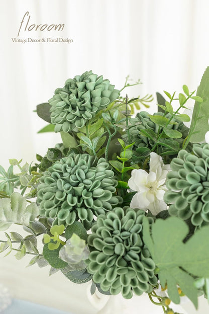 Artificial Dahlia Flowers 25pcs Real Looking Ivory Foam Fake Roses with Stems for DIY Wedding Bouquets White Bridal Shower Centerpieces Floral Arrangements Party Tables Home Decoration