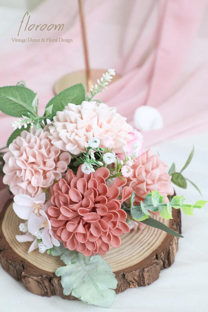 Artificial Dahlia Flowers 25pcs Real Looking Ivory Foam Fake Roses with Stems for DIY Wedding Bouquets White Bridal Shower Centerpieces Floral Arrangements Party Tables Home Decoration