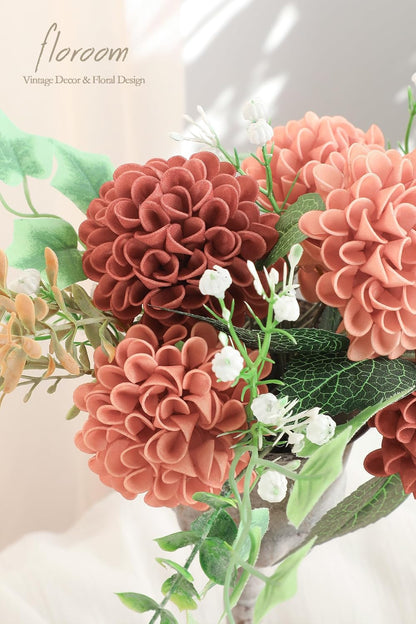 Artificial Dahlia Flowers 25pcs Real Looking Ivory Foam Fake Roses with Stems for DIY Wedding Bouquets White Bridal Shower Centerpieces Floral Arrangements Party Tables Home Decoration