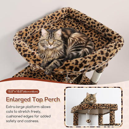 Cactus Heavy Duty Cat Tree, 74in Tall Sturdy Cat Tower for Large Cats Adult Big Cat Tree with 7 Scratching Posts, 2 Padded Spacious Condos, 2 Hanging Baskets, Enlarged Top Perch, S74, Green