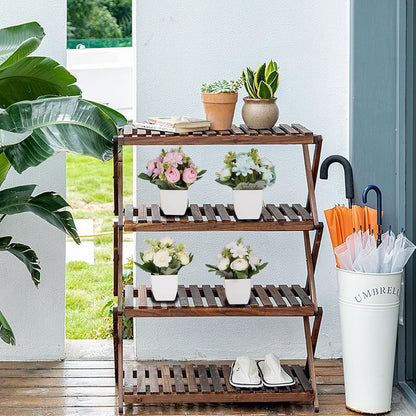 4Packs Small Fake Plant Mini Flower Potted Plants with Camellia for Home Indoor Outdoor Small Decorations