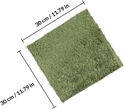 2pcs Crawling Carpets Moisturizing Artificial Grass Mats for Reptiles Amphibians Absorbent Natural Look Green