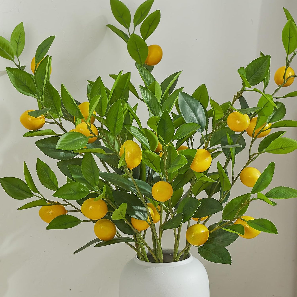 36 Inch Artificial Lemon Branches for Vases Greenery Stems with Faux Fruits Realistic Lifelike Fake Lemon Tree Branch for Home, Dining Table, Kitchen Decor