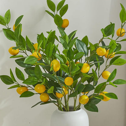 36 Inch Artificial Lemon Branches for Vases Greenery Stems with Faux Fruits Realistic Lifelike Fake Lemon Tree Branch for Home, Dining Table, Kitchen Decor