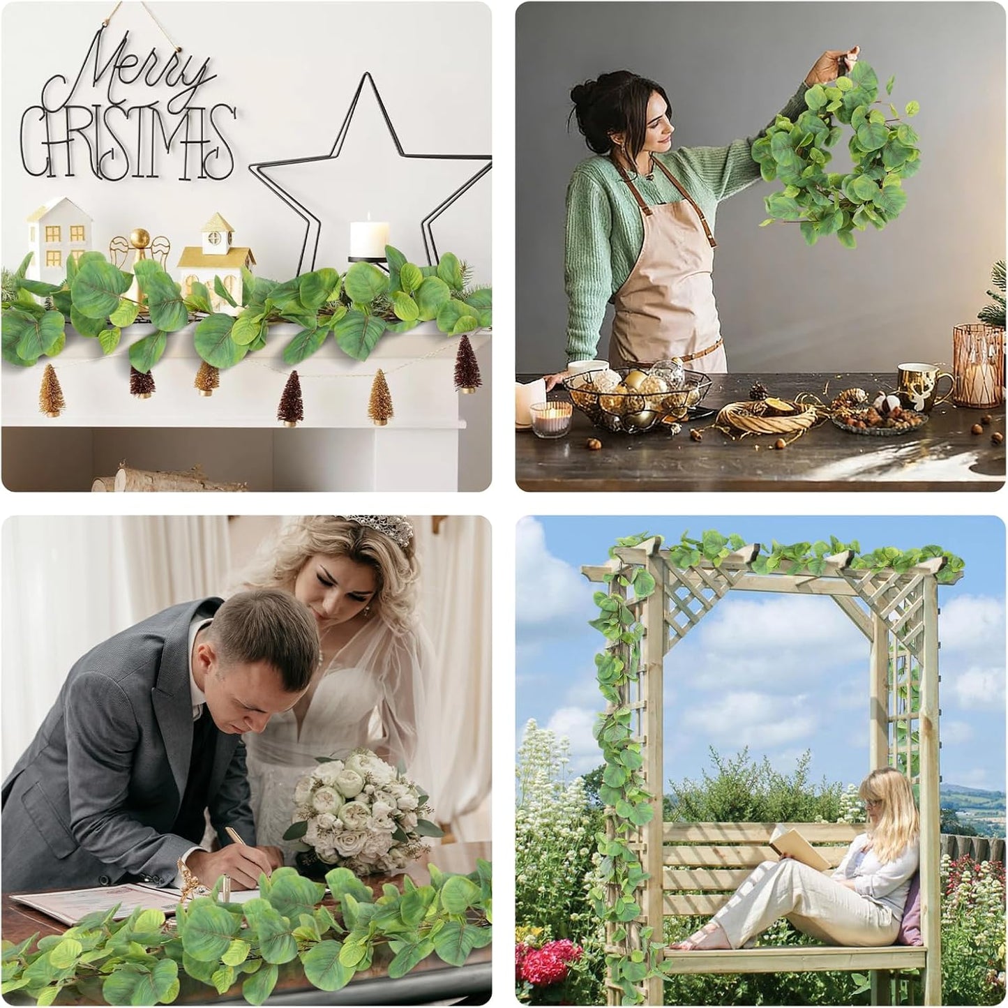 Artificial Willow Leaves Vine Twigs 2Pcs 6.2Ft Fake Hanging Plant Silk Leaf Ivy Garland Faux Italian Ruscus Greenery Indoor Outdoor Wedding Arch Jungle Beach Birthday Party Garden Decor