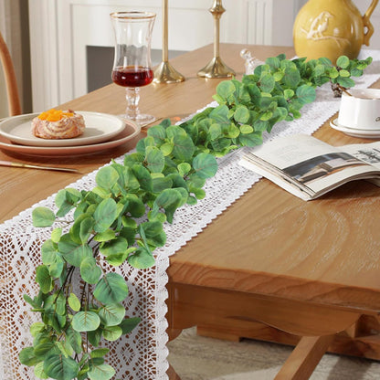 Artificial Willow Leaves Vine Twigs 2Pcs 6.2Ft Fake Hanging Plant Silk Leaf Ivy Garland Faux Italian Ruscus Greenery Indoor Outdoor Wedding Arch Jungle Beach Birthday Party Garden Decor