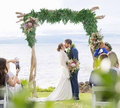 Artificial Willow Leaves Vine Twigs 2Pcs 6.2Ft Fake Hanging Plant Silk Leaf Ivy Garland Faux Italian Ruscus Greenery Indoor Outdoor Wedding Arch Jungle Beach Birthday Party Garden Decor