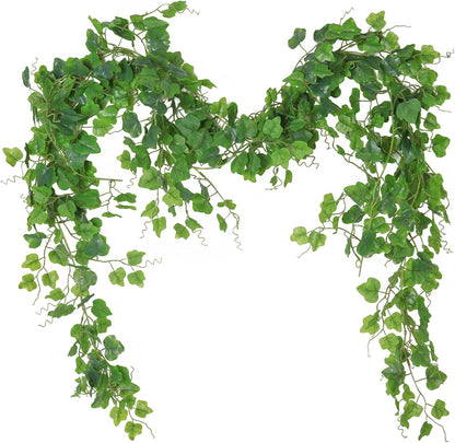 Artificial Willow Leaves Vine Twigs 2Pcs 6.2Ft Fake Hanging Plant Silk Leaf Ivy Garland Faux Italian Ruscus Greenery Indoor Outdoor Wedding Arch Jungle Beach Birthday Party Garden Decor