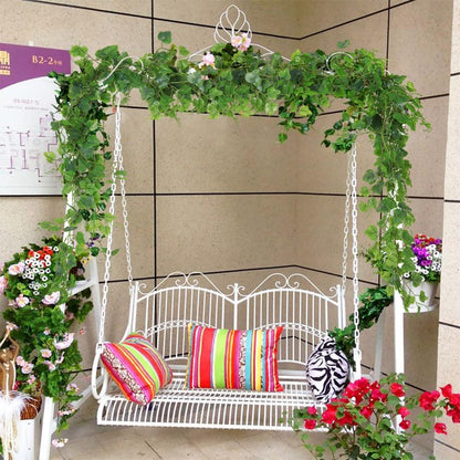 Artificial Willow Leaves Vine Twigs 2Pcs 6.2Ft Fake Hanging Plant Silk Leaf Ivy Garland Faux Italian Ruscus Greenery Indoor Outdoor Wedding Arch Jungle Beach Birthday Party Garden Decor