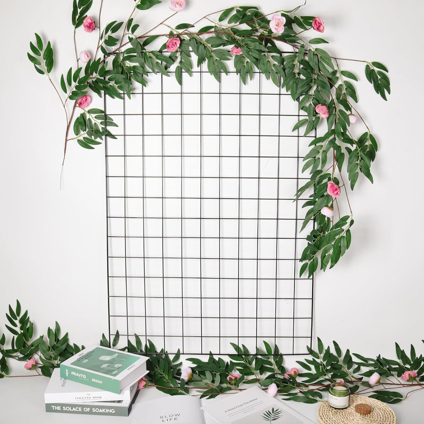 Artificial Willow Leaves Vine Twigs 2Pcs 6.2Ft Fake Hanging Plant Silk Leaf Ivy Garland Faux Italian Ruscus Greenery Indoor Outdoor Wedding Arch Jungle Beach Birthday Party Garden Decor