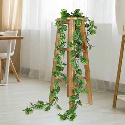 Artificial Willow Leaves Vine Twigs 2Pcs 6.2Ft Fake Hanging Plant Silk Leaf Ivy Garland Faux Italian Ruscus Greenery Indoor Outdoor Wedding Arch Jungle Beach Birthday Party Garden Decor